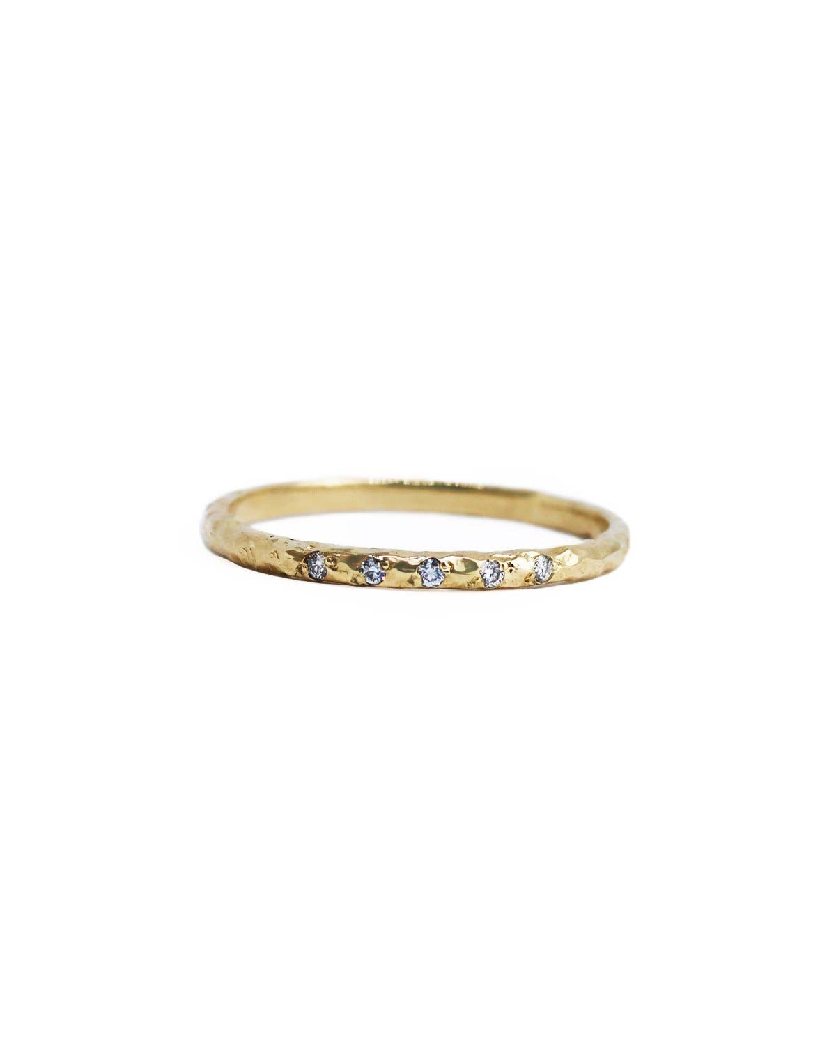 Lacee Alexandra Jewelry - Wholesale Multi-Stone Ring - Solid Gold Textured Diamond Band0