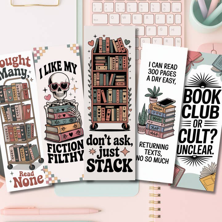 TBR Bookish Bookmarks for wholesale by Auburn Row Design