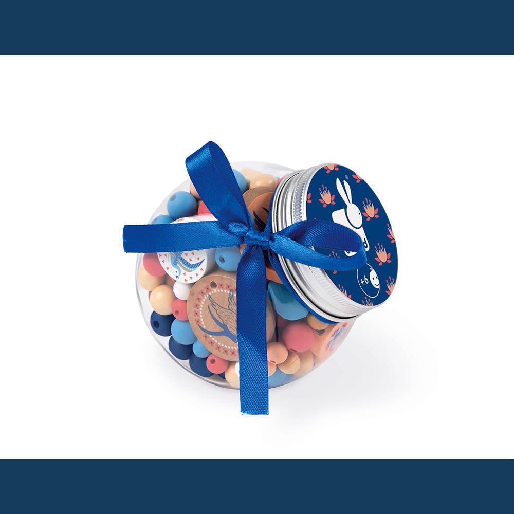 Janod - Vente Bracelet de perles – enfant - Birdy | Hirondelles - 220 perles | Artisanat | 6 ans et plus