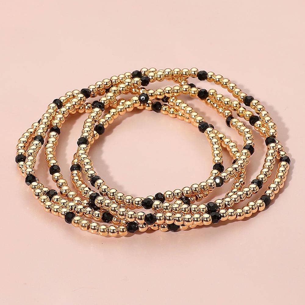 Sensibling Corp. - Wholesale Jewelry Set - 5PCS - Skinny Beaded Stretch Multi Layered Bracelets17