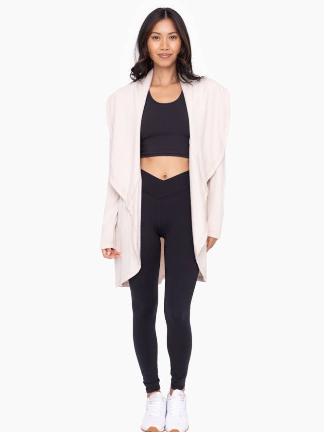 Mono B - Wholesale Cardigan - Women's - Fleece Lined Flowy Open Cardigan15