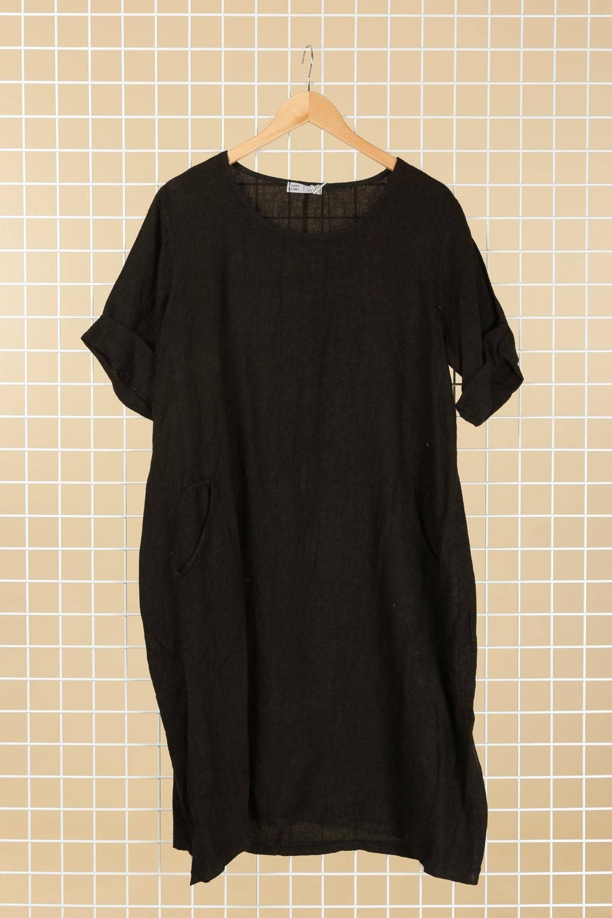 la maison des fibres naturelles - Wholesale Dress - Women's - Round neck dress in 100% linen 67617