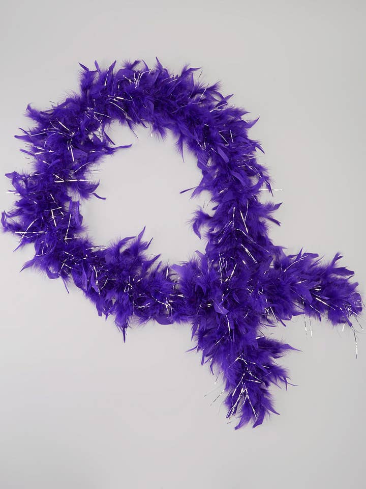 Wenchoice - Wholesale Costume - Kids - Purple Feather Silver Thread Boa