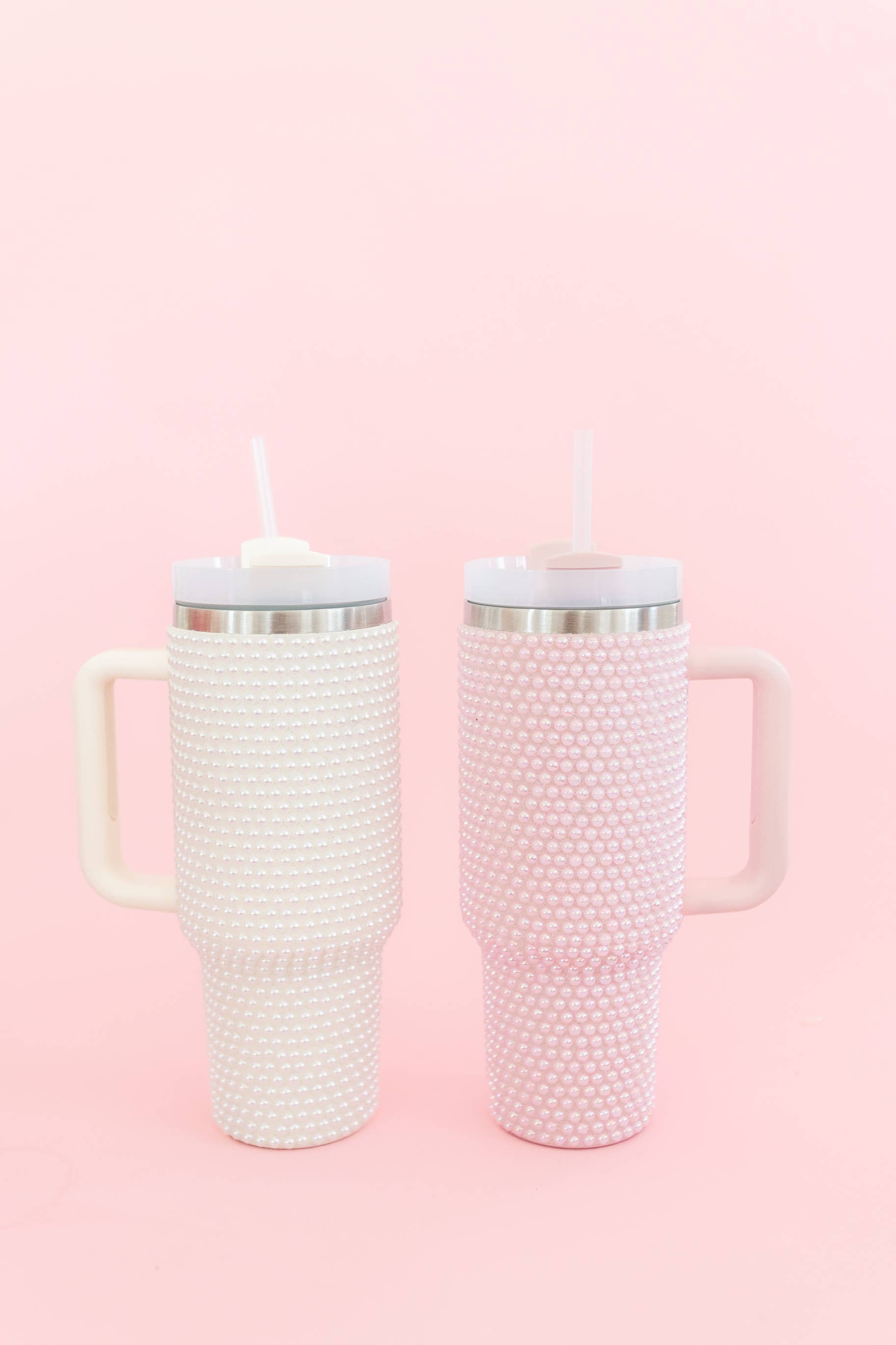 (3) Creme & (3) Rosa Coleção de Copos de 40oz Pérola Creme & Pérola Rosa - Conjunto de 6 para venda a revendedores na Faire1