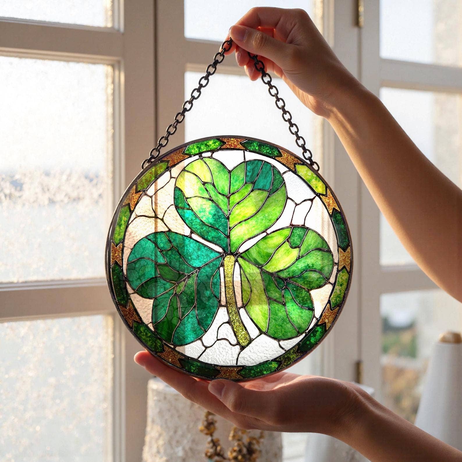 NVC Ecommerce LLC – Engroshandel Solfanger – Sød Shamrock Solfanger, Sankt Patricks Dag Ornament4