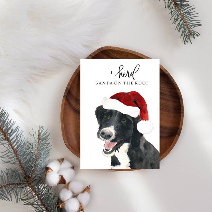 Cartão de Natal Border Collie por atacado de Two Peas Paper Co.