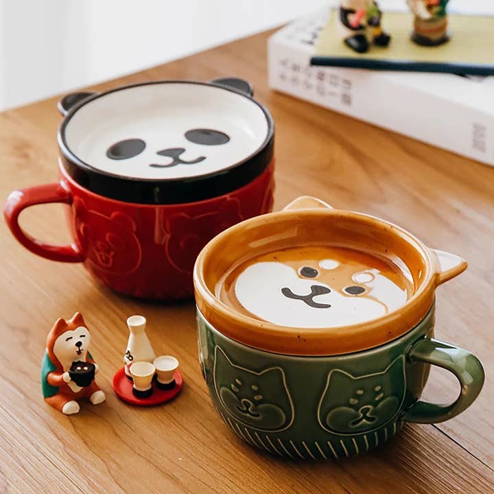 Grands Mugs Adorables : Shiba Inu, Chats et Pandas pour la vente par MinoCraft