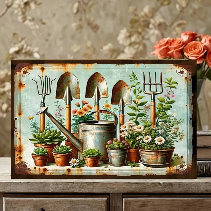 Gardening Tools with Succulents Metal Sign
for wholesale by Bad Bunny Designs