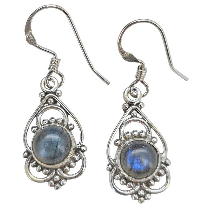 Labradorite Sterling Silver Dangle Earrings for wholesale by Amberman