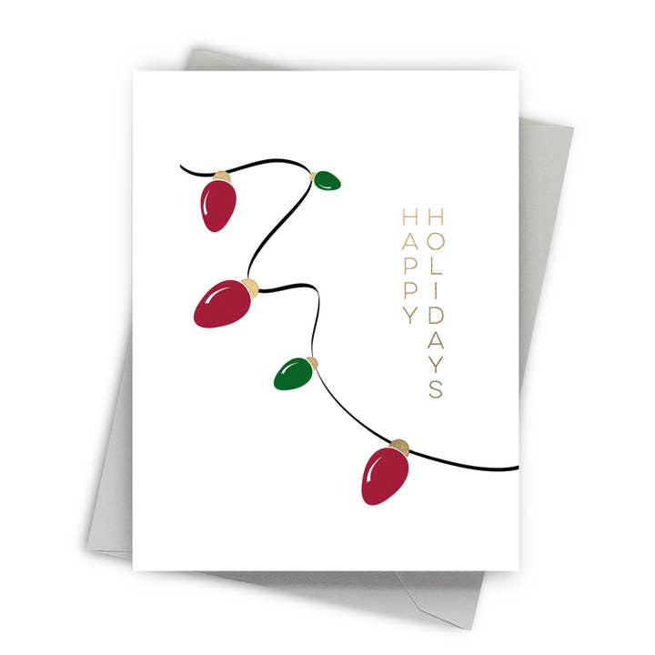 Happy Holidays Strung Lights – Modern Greeting Card for wholesale by Fine Moments