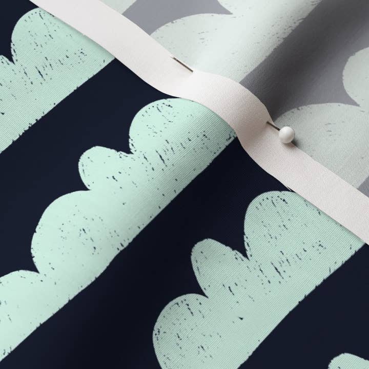 Lexie Rose - Wholesale Fabric - Fluffy clouds - midnight blue | pale blue cloud print1