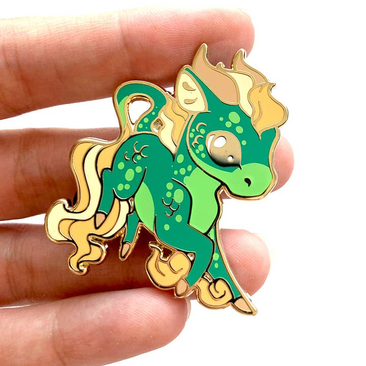 ShinePaw Design - Venta al por mayor Botón/prendedor - Alfiler de esmalte Kirin Verde