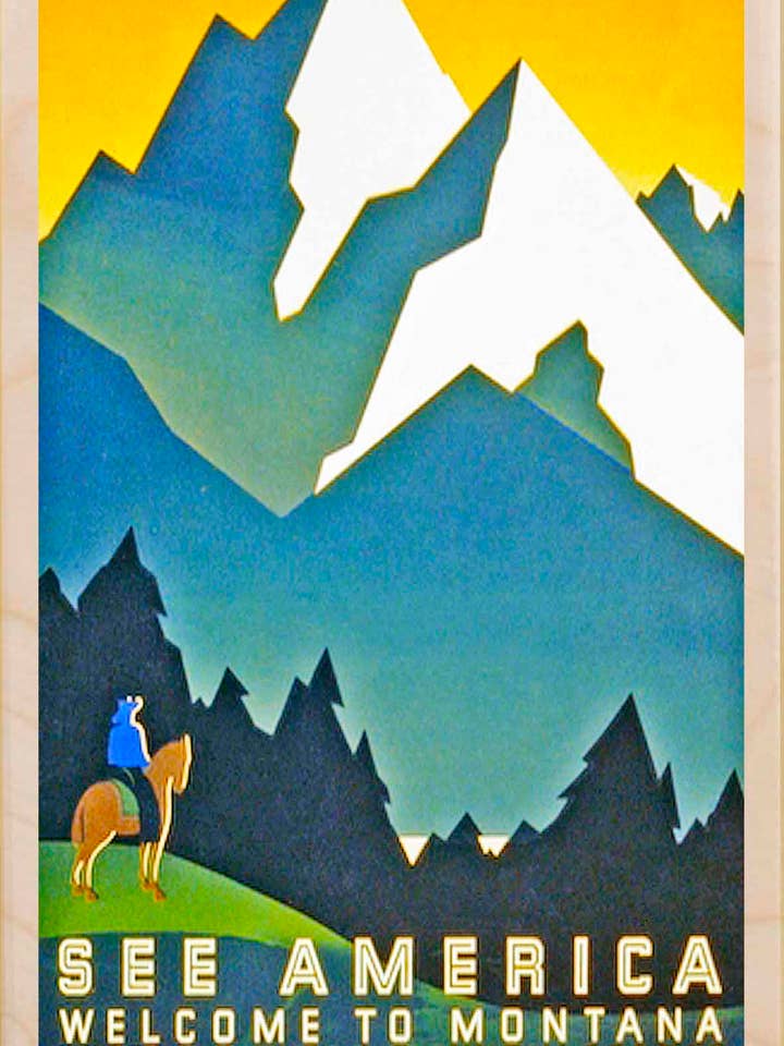 Montana - Eco-friendly cards & magnets for wholesale by THE WOODEN POSTCARD COMPANY
