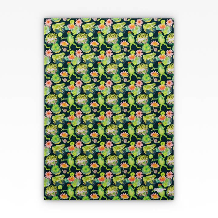 W012 - Frogs Gift Wrap for wholesale by Rosie Webb illustrations