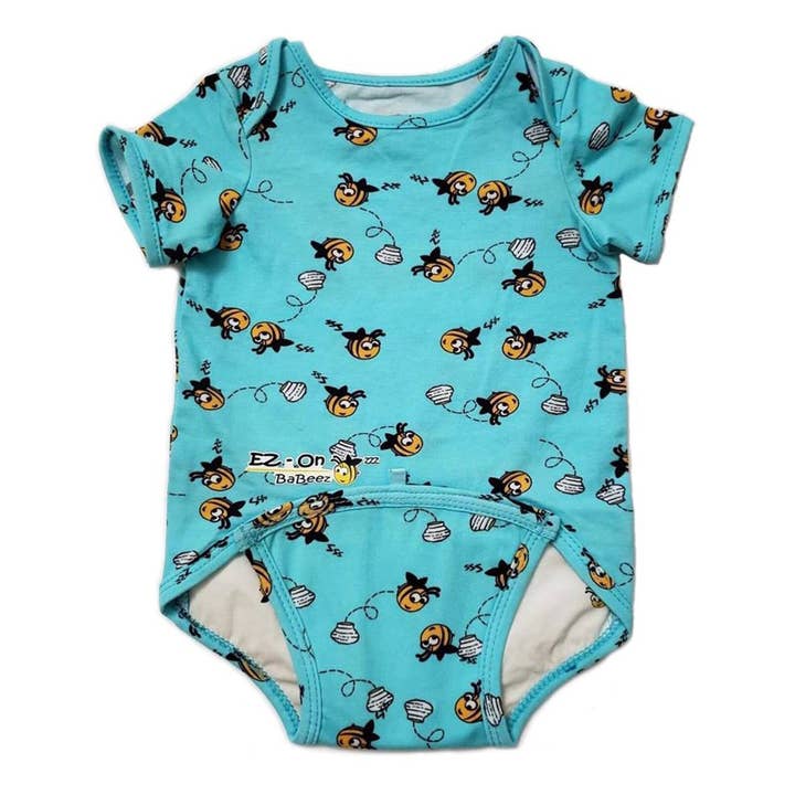 EZ-on BaBeez - Honeybee Aqua babyromper, lente en zomer voor wholesale door EZ-On BaBeez