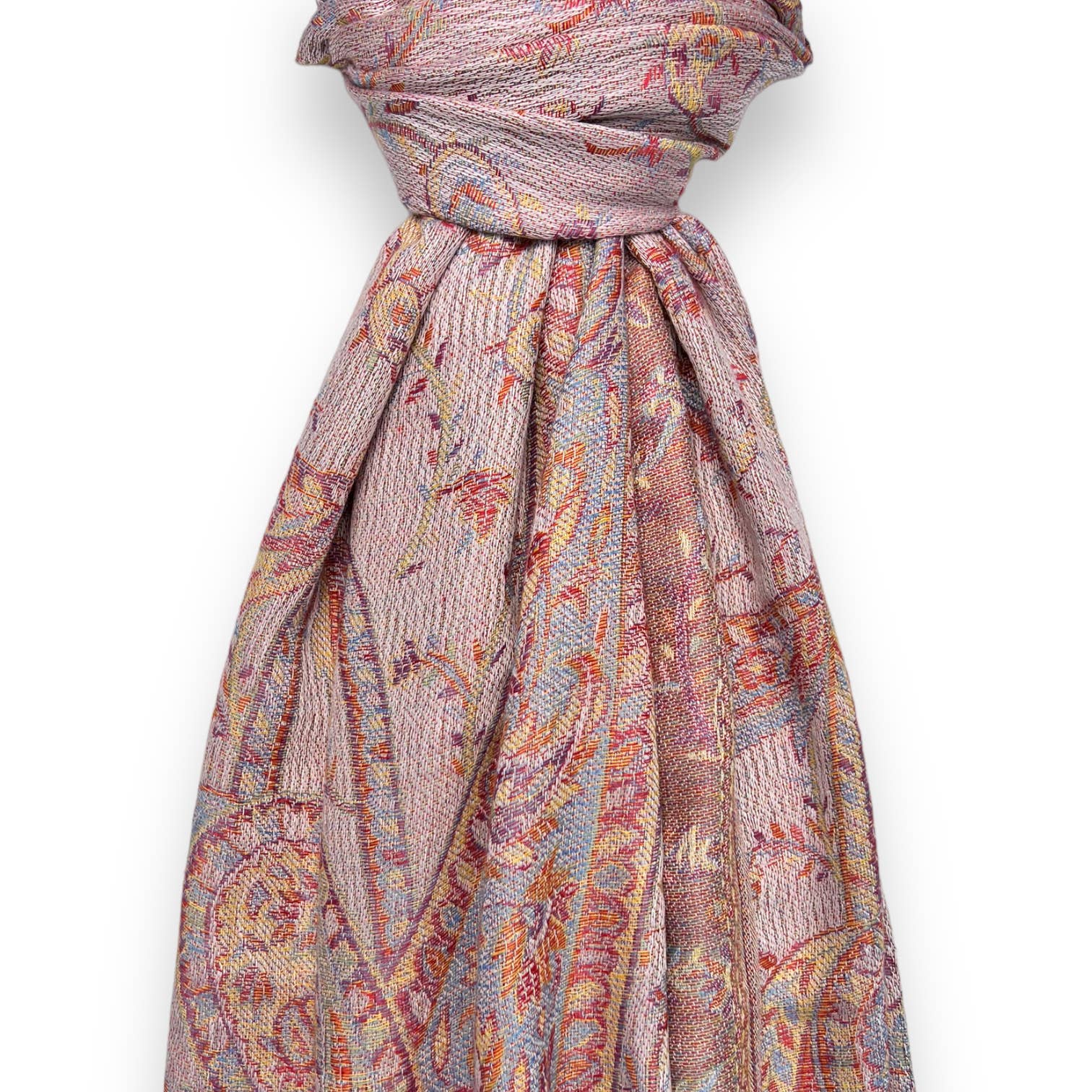 London Scarves - Vendita all'ingrosso Sciarpa - Donna - Pashmina jacquard con stampa paisley e frange1