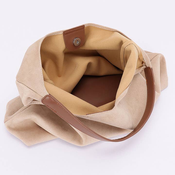 3AM BY H&D ACCESSORIES - Wholesale Shoulder Bag - Women's - Faux Suede Bindle BAg w/ Pouch5