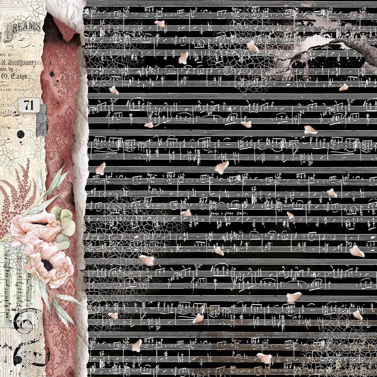 Ecstasy Crafts Distributing - Wholesale Scrapbook - Ciao Bella Cygne Noir Paper Pad 12x12 12/Pkg32