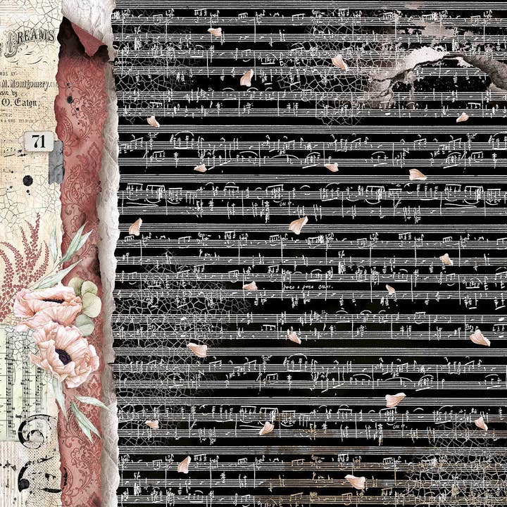 Ecstasy Crafts Distributing - Wholesale Scrapbook - Ciao Bella Cygne Noir Paper Pad 12x12 12/Pkg32