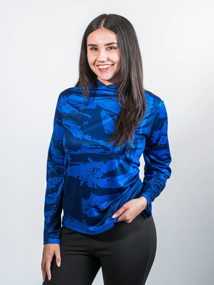 Chemise de performance camouflage bleu profond pour la vente par GoWeaver