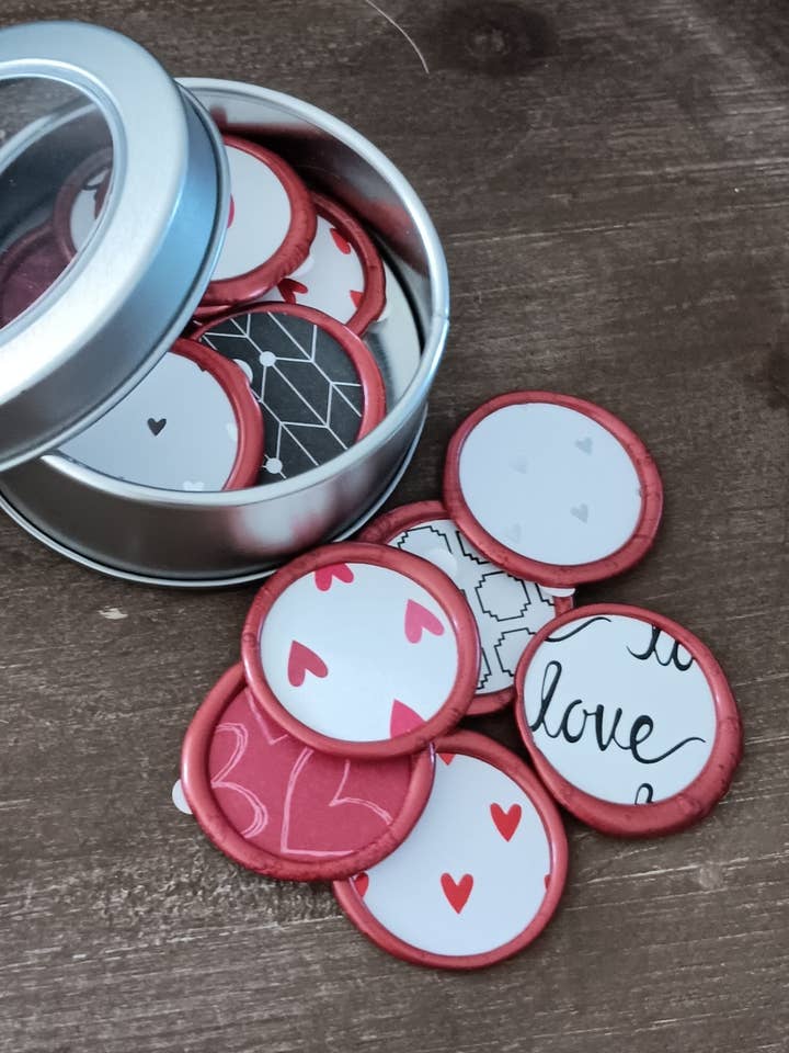 Red Valentine Wax Seals for wholesale by The Lettering Loft