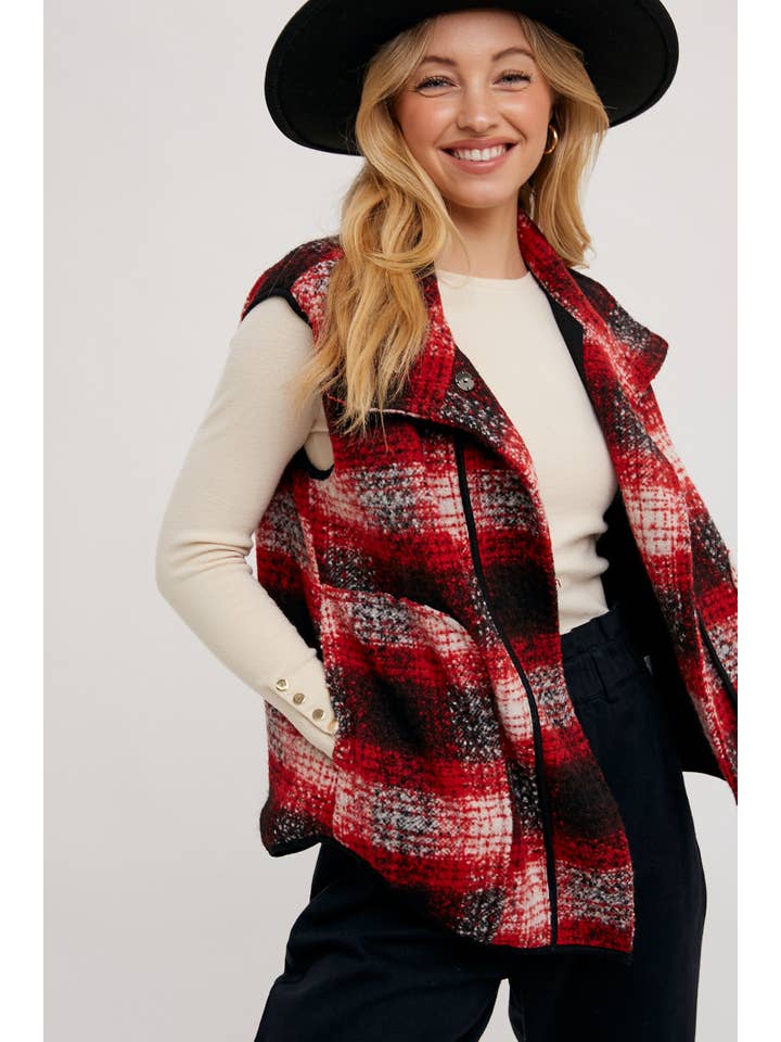 Bluivy - Wholesale Outerwear Vest - Women’s - FLANNER PLAID VEST14