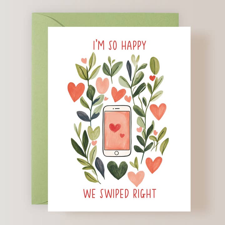Online Dating Love Card, Anniversary Card for wholesale by Firefly Paper Studio, LLC