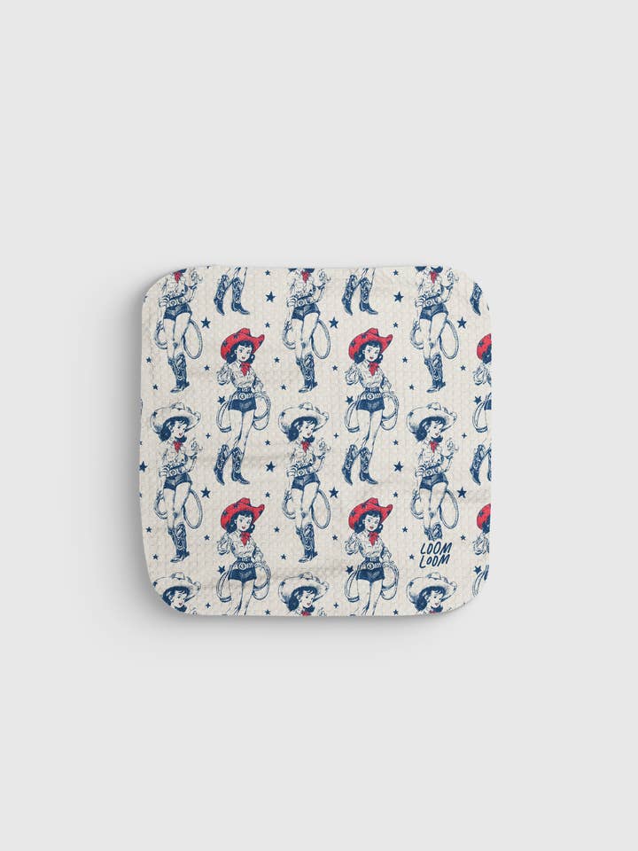 Cowgirl Art Dishcloth for wholesale by Loom Loom