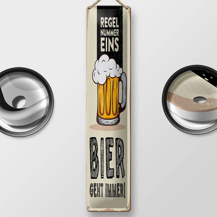 Femer - Wholesale Sign - Tin sign 10x46cm Rule number one beer always goes1