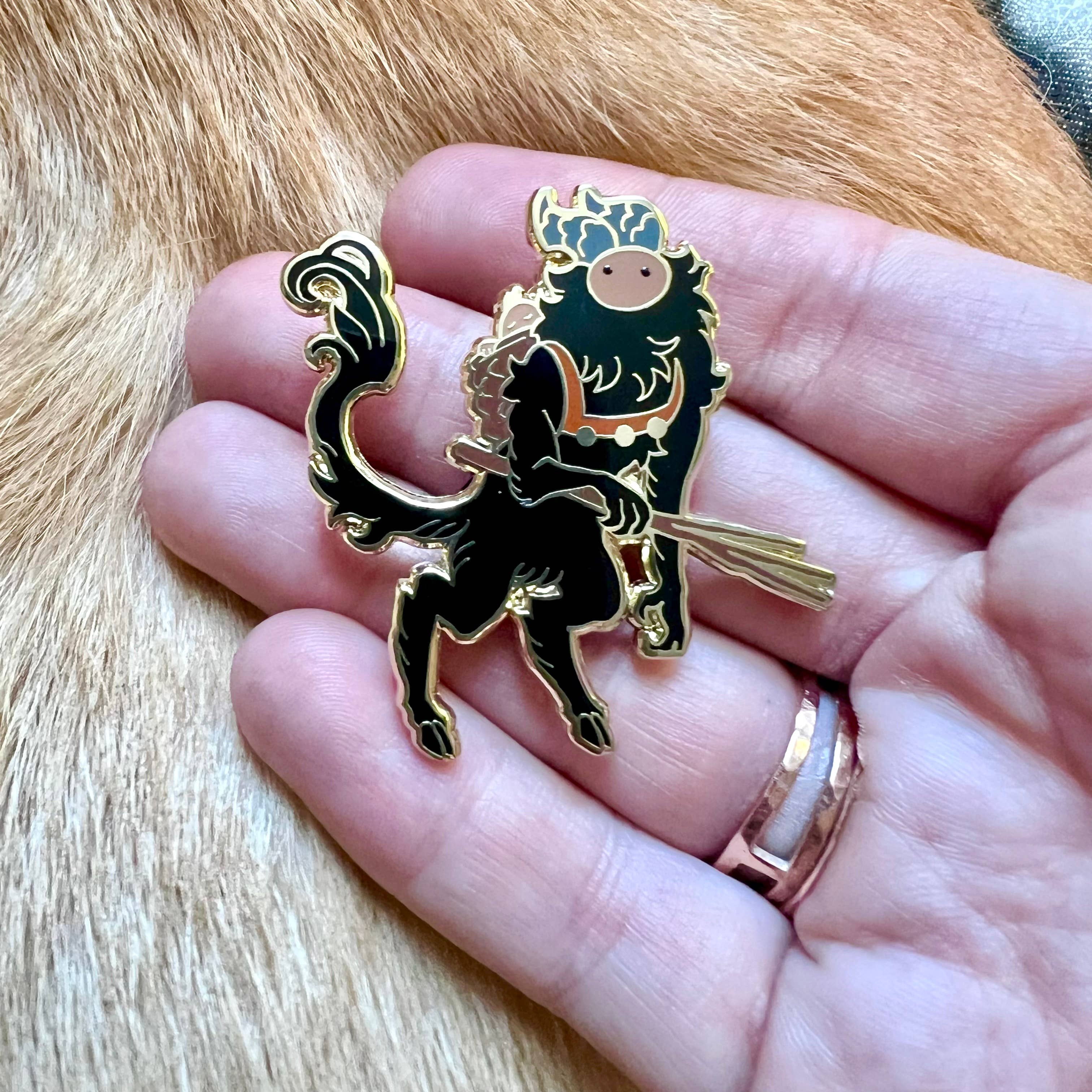 The Winter Den - Wholesale Lapel Pin/Button - Krampus Lapel pin (enamel, small christmas gift, cute goth)2