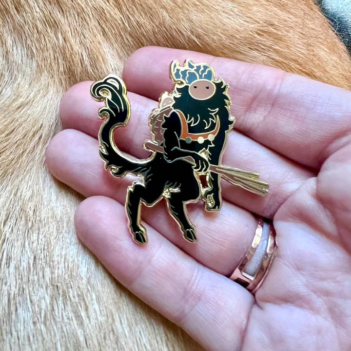The Winter Den - Wholesale Lapel Pin/Button - Krampus Lapel pin (enamel, small christmas gift, cute goth)2