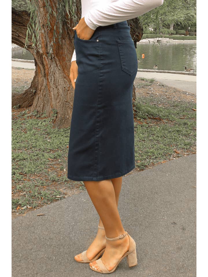 Jupe De Abby – wholesale Skirt – Women’s – JDA Navy Denim Skirt1