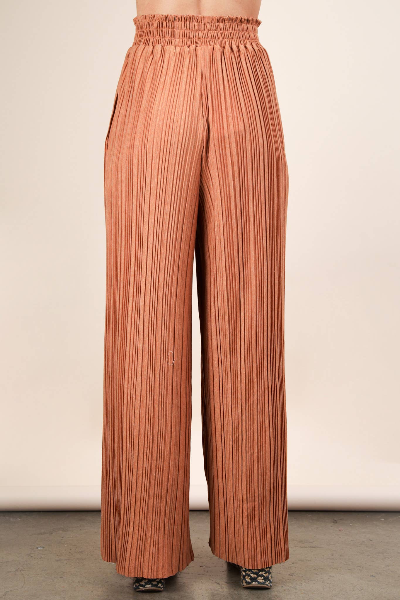 VERY J - Wholesale Pants - Women's - NP70826-Leopard Print & Solid Wide Leg Pleated Pants11