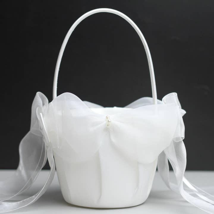 Cesta de flores de casamento, cesta de florista com pérolas por atacado de Floris Linens