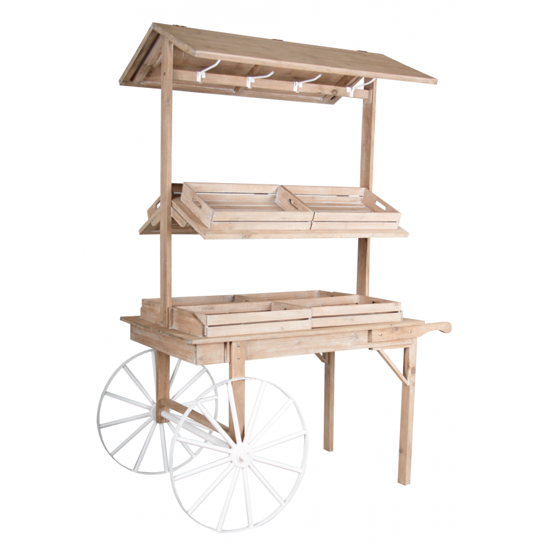 Aubry Gaspard - Wholesale Free Standing Shelf - 4 Seasons pine cart 8 storage lockers0