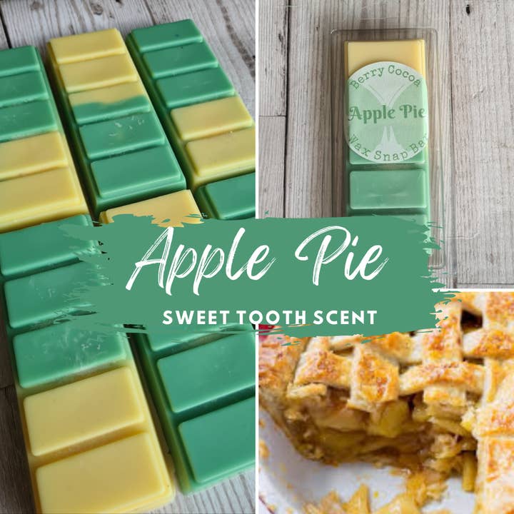 Apple Pie Scented Soy Wax Melt Bar for wholesale by Berry Cocoa Handmade Wax Melts
