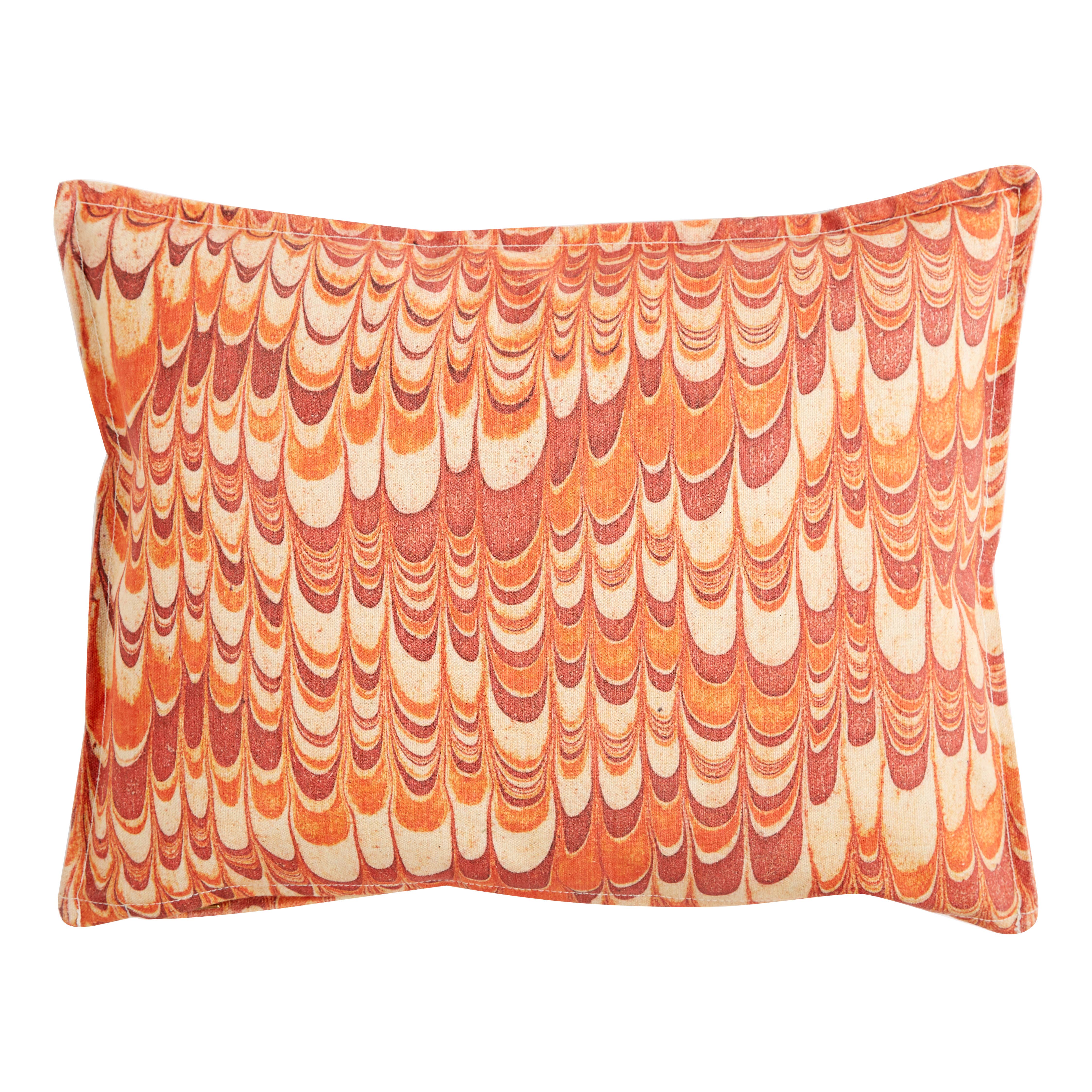 THOMASPAUL - Vente Coussin décoratif - COUSSIN EN MARBRE EQUUS ORANGE 12"X16"1