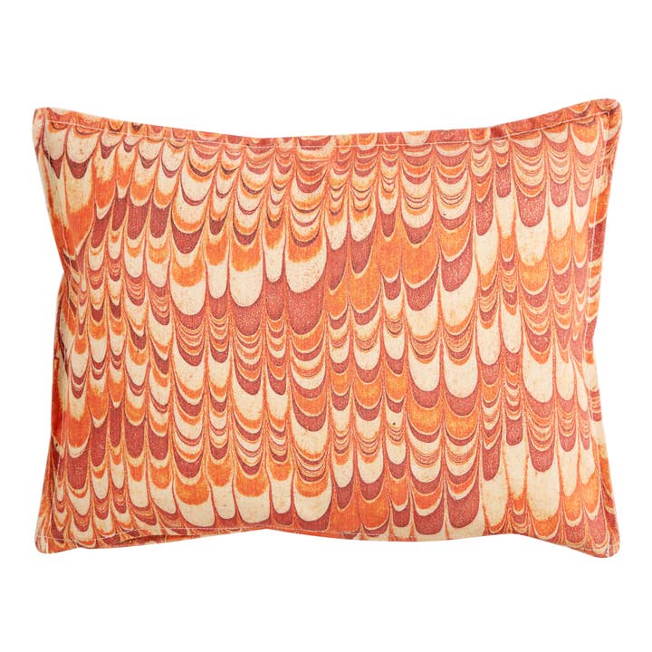 THOMASPAUL - Vente Coussin décoratif - COUSSIN EN MARBRE EQUUS ORANGE 12"X16"1