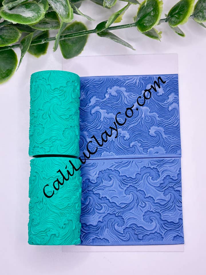 Gorgeous Waves Texture Roller for Polymer Clay/Fondant/Cookie Dough for wholesale by CaliLu Clay Co.