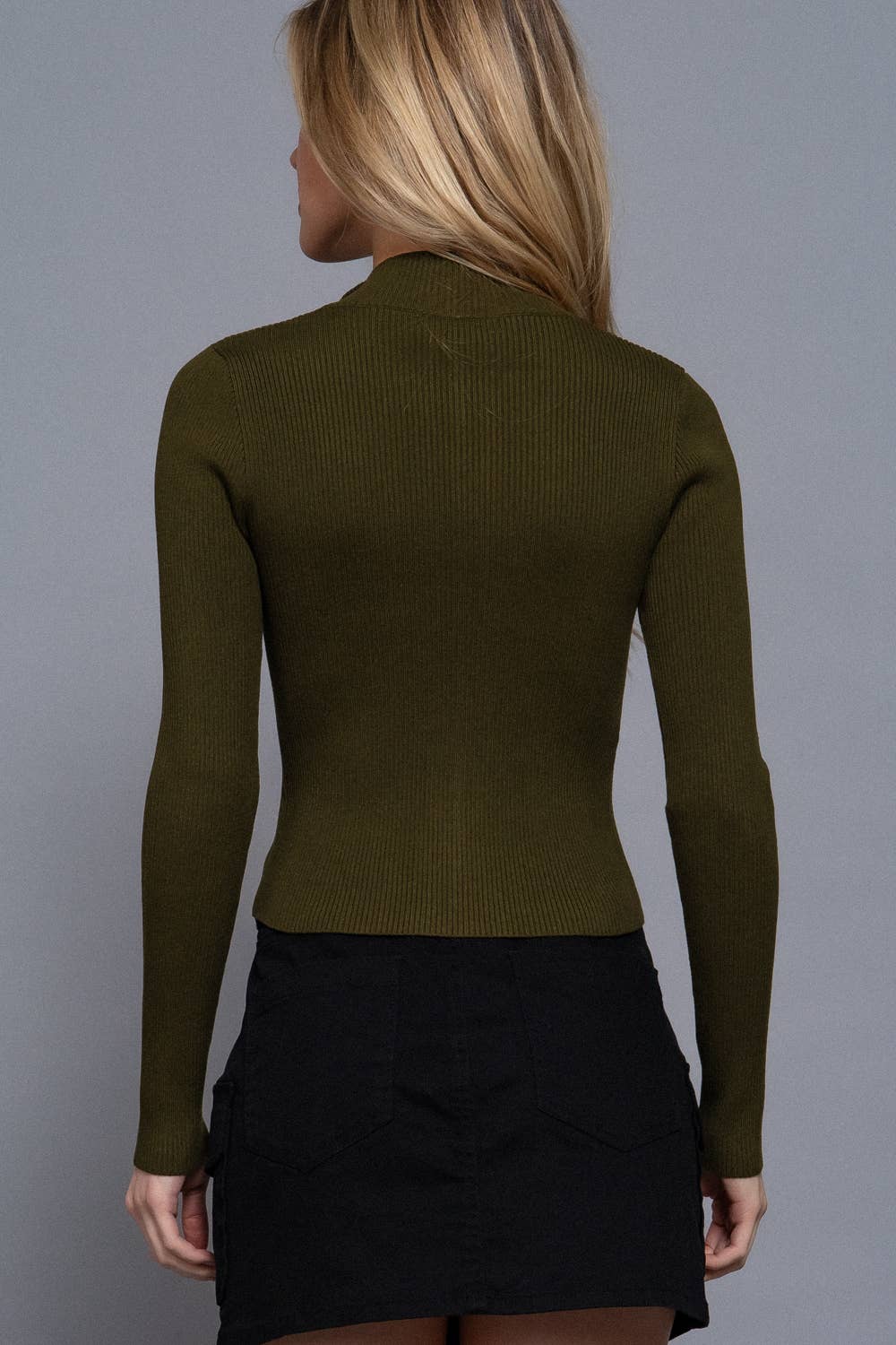 Active Basic | Active USA - Wholesale Knit Sweater - Women's - Long Sleeve With Two Way Open Zipper Detail Sweater18