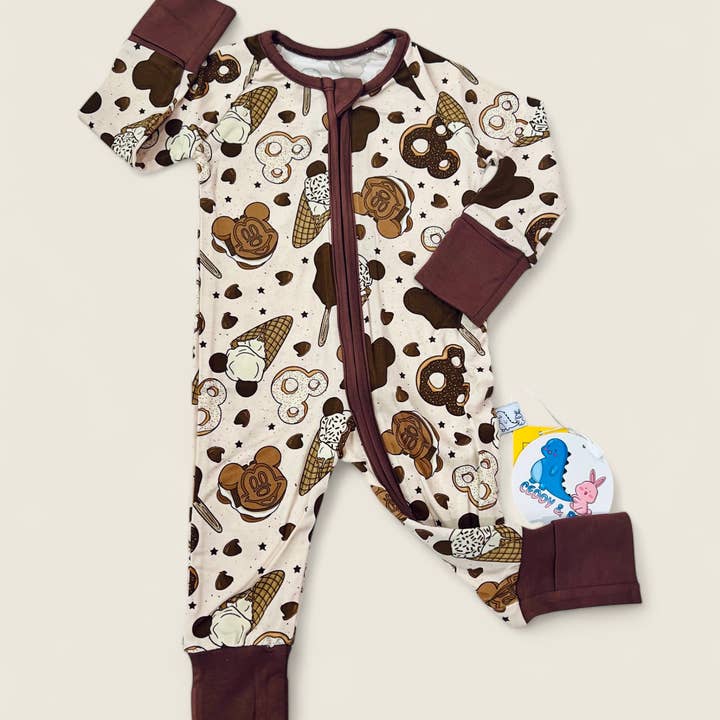 Park Fun treats bamboo zippy convertible romper for wholesale by CEDDY & RIA