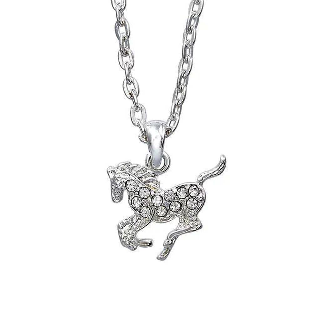 Western Express - Wholesale Pendant/Charm Necklace - Clear Rhinestone Pony Necklace in Pony Head Gift Box1