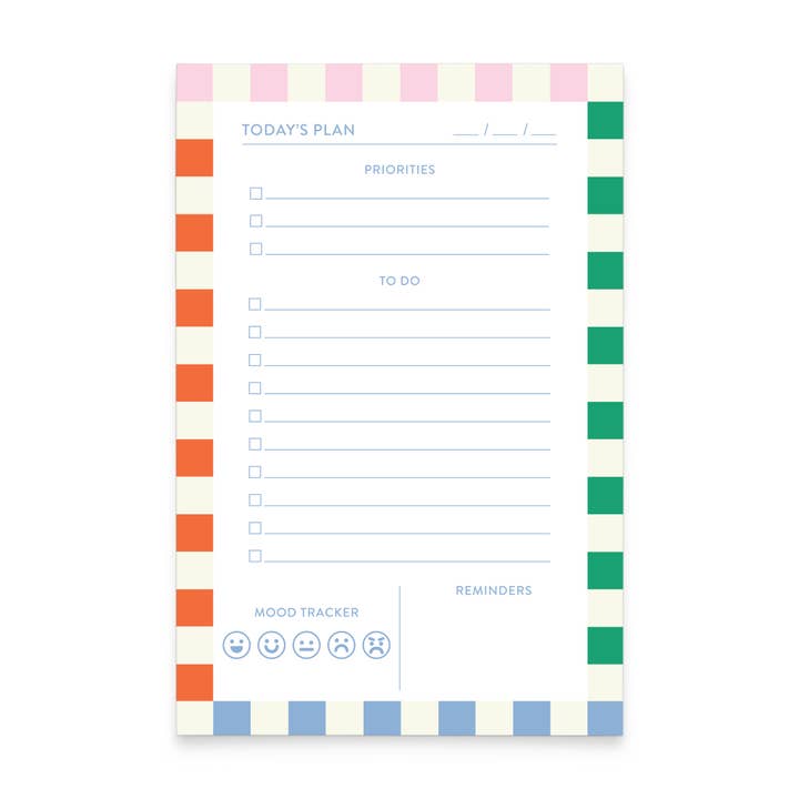 Daily Plan Notepad: Checkered for wholesale by The Paper + Craft Pantry