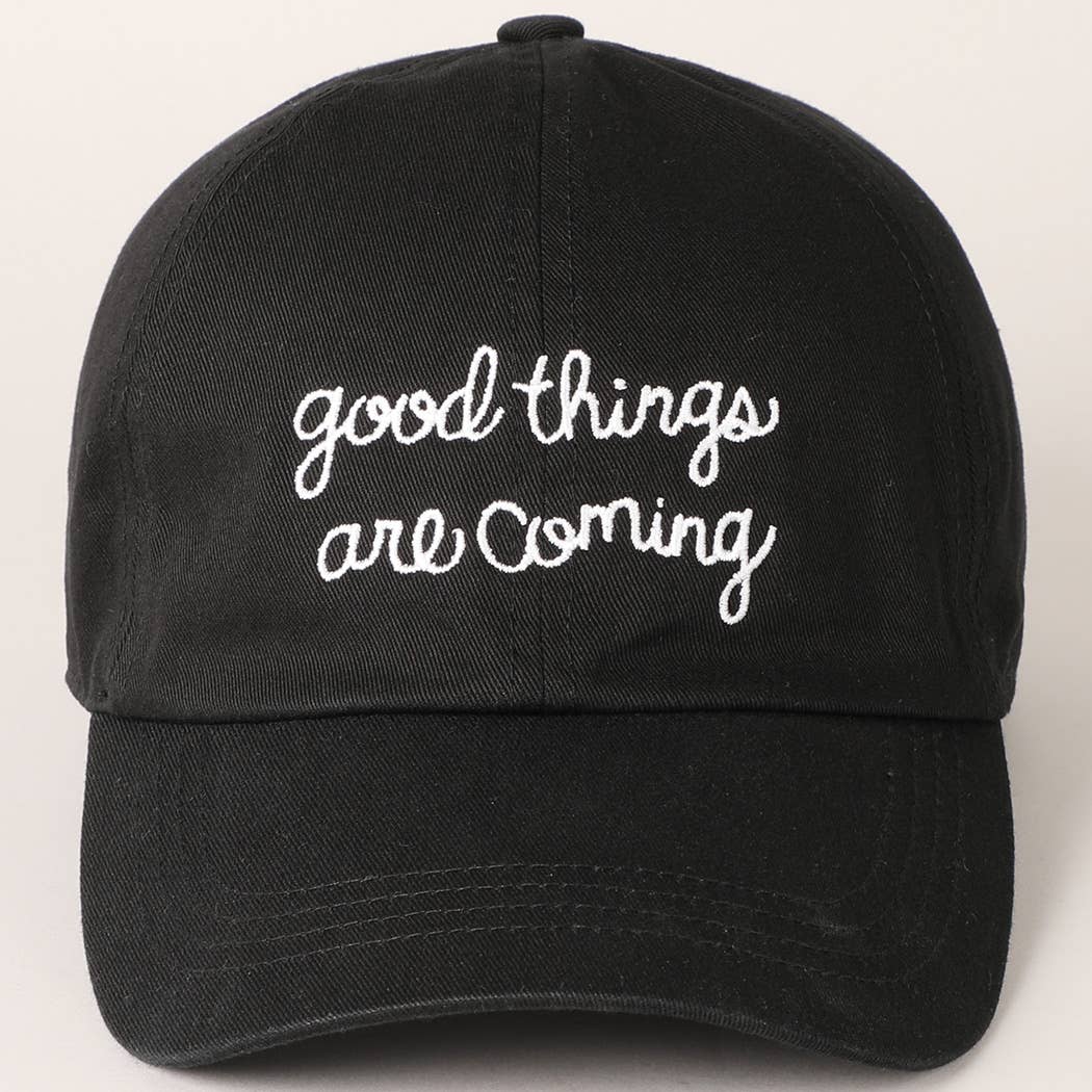 Fashion City – wholesale Baseball cap – Women's – Good Things Are Coming Embroidered Baseball Cap0