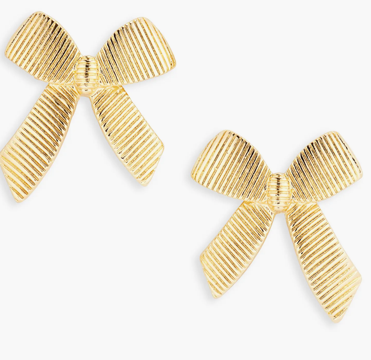 Ribbon (rib) Bow Stud Earrings- 14K Gold Steel for wholesale on Faire6