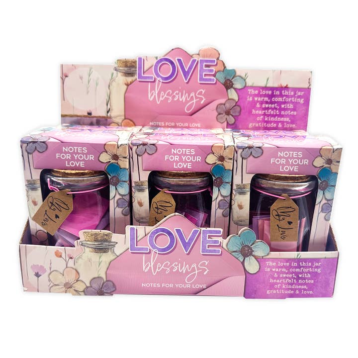 Novelty Brands - Wholesale Stationery/Notecard Set - Blessing Notes Jar for Mom Mother's Day Keepsake- 6/Display