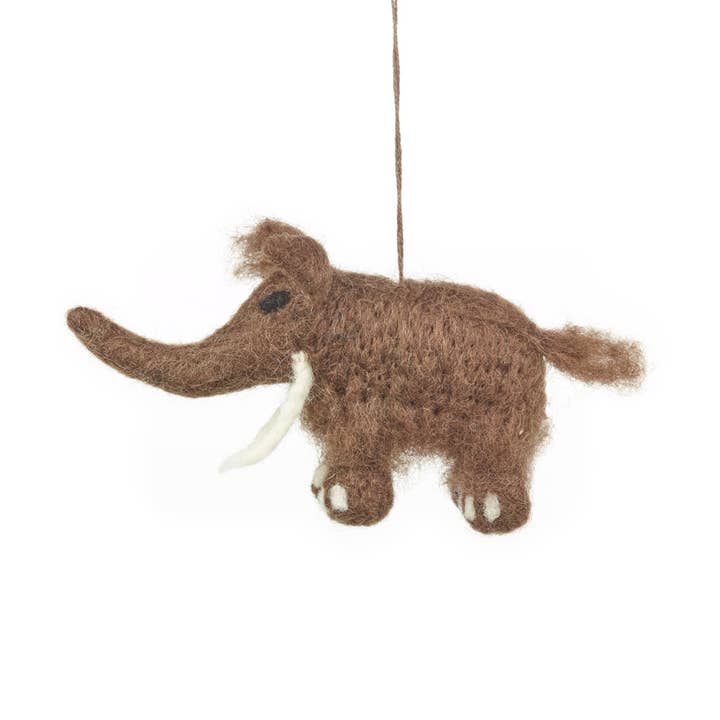 Felt So Good - Wholesale Ornament - Handmade Felt Woolly Mammoth Hanging Decoration