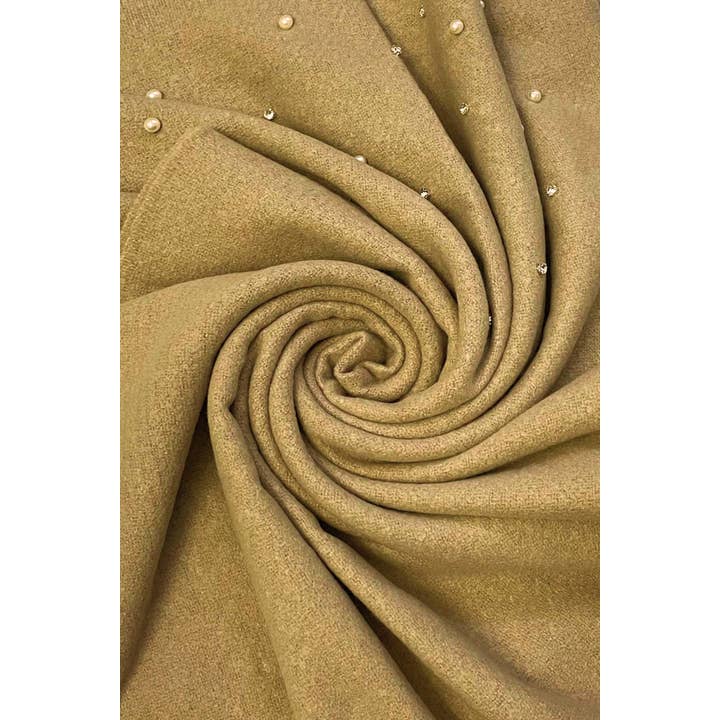 Fashion Scarf World – wholesale Scarf – Women's – Pearl and Diamante Plain Wool Frayed Scarf28