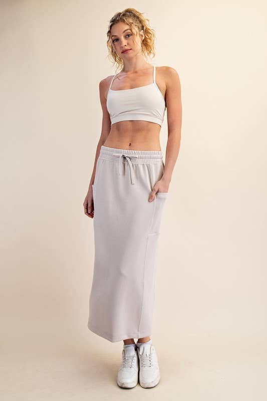 Sunday Morning – wholesale Kjol - Dam – S327037- AVSLAPPAD PASSFORM MODAL SCUBA LÅNG KJOL4