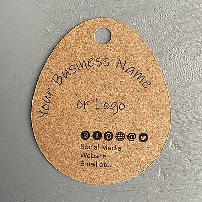 Etiquetas kraft recicladas en forma de huevo impresas personalizadas para venta al por mayor de Fernery Designs